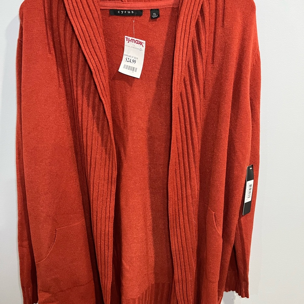 Sweater hooded cardigan